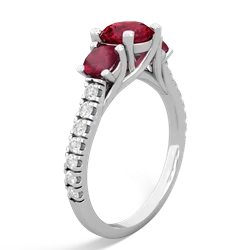 Lab Ruby Pave Trellis 14K White Gold ring R5500