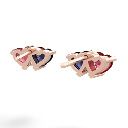 Lab Ruby Sweethearts 14K Rose Gold earrings E5260