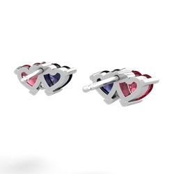 Lab Ruby Sweethearts 14K White Gold earrings E5260