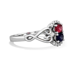 Lab Ruby Love Nest 14K White Gold ring R5860