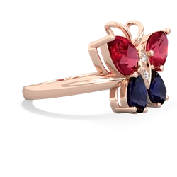 Lab Ruby Butterfly 14K Rose Gold ring R2215