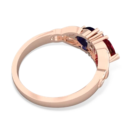 Lab Ruby Celtic Knot Double Heart 14K Rose Gold ring R5040