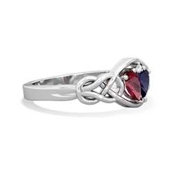 Lab Ruby Celtic Love Knot 14K White Gold ring R5420