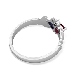 Lab Ruby 'Our Heart' Claddagh 14K White Gold ring R2388