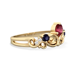 Lab Ruby Crown Keepsake 14K Yellow Gold ring R5740