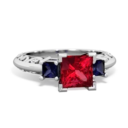 Lab Ruby Eternal Embrace Engagement 14K White Gold ring C2001