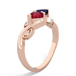 Lab Ruby Floral Elegance 14K Rose Gold ring R5790