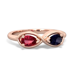 Lab Ruby Infinity 14K Rose Gold ring R5050