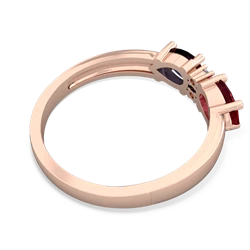 Lab Ruby Pear Bowtie 14K Rose Gold ring R0865