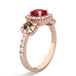 Lab Ruby Regal Halo 14K Rose Gold ring R5350