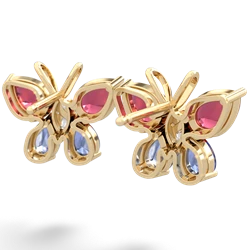 Lab Ruby Butterfly 14K Yellow Gold earrings E2215