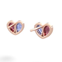 Lab Ruby 'Our Heart' 14K Rose Gold earrings E5072