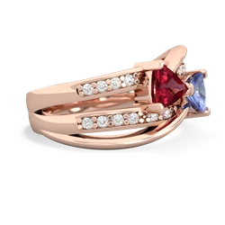 Lab Ruby Bowtie 14K Rose Gold ring R2360