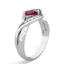 Lab Ruby Summer Winds 14K White Gold ring R5342