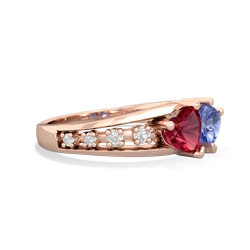 Lab Ruby Heart To Heart 14K Rose Gold ring R3342