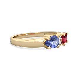 Lab Ruby Pear Bowtie 14K Yellow Gold ring R0865