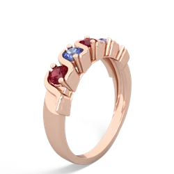 Lab Ruby Anniversary Band 14K Rose Gold ring R2089