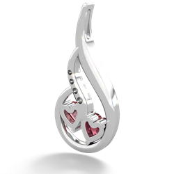 Lab Ruby Keepsake Curves 14K White Gold pendant P5450