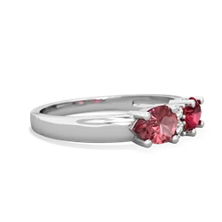 Lab Ruby Pear Bowtie 14K White Gold ring R0865