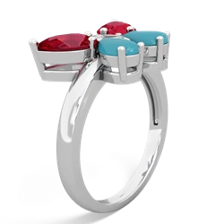 Lab Ruby Butterfly 14K White Gold ring R2215