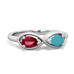 Lab Ruby Infinity 14K White Gold ring R5050