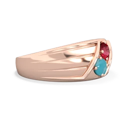 Lab Ruby Men's Streamline 14K Rose Gold ring R0460