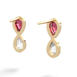 Lab Ruby Infinity 14K Yellow Gold earrings E5050