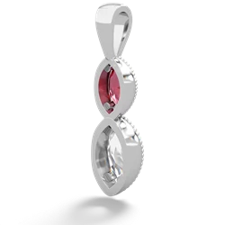 Lab Ruby Antique-Style Halo 14K White Gold pendant P5700