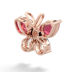 Lab Ruby Butterfly 14K Rose Gold pendant P2215