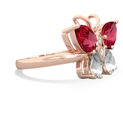 Lab Ruby Butterfly 14K Rose Gold ring R2215