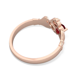 Lab Ruby 'Our Heart' Claddagh 14K Rose Gold ring R2388