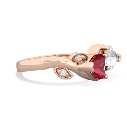 Lab Ruby Floral Elegance 14K Rose Gold ring R5790