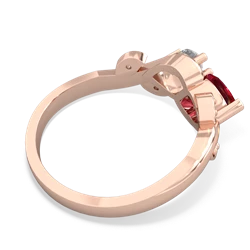 Lab Ruby Floral Elegance 14K Rose Gold ring R5790