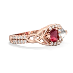 Lab Ruby Sparkling Celtic Knot 14K Rose Gold ring R2645