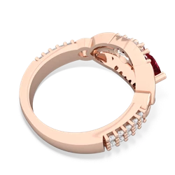 Lab Ruby Sparkling Celtic Knot 14K Rose Gold ring R2645