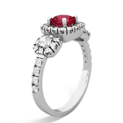 Lab Ruby Regal Halo 14K White Gold ring R5350