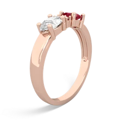 Lab Ruby Pear Bowtie 14K Rose Gold ring R0865