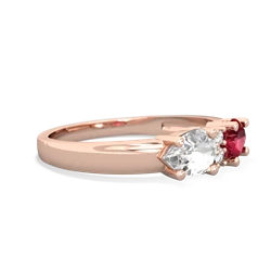 Lab Ruby Pear Bowtie 14K Rose Gold ring R0865