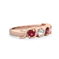 Lab Ruby Anniversary Band 14K Rose Gold ring R2089