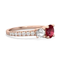 Lab Ruby Pave Trellis 14K Rose Gold ring R5500