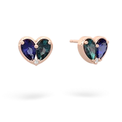 Lab Sapphire 'Our Heart' 14K Rose Gold earrings E5072