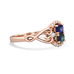 Lab Sapphire Love Nest 14K Rose Gold ring R5860