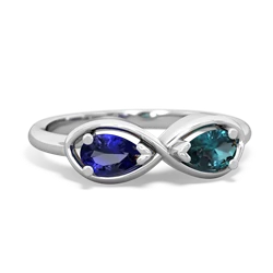 Lab Sapphire Infinity 14K White Gold ring R5050