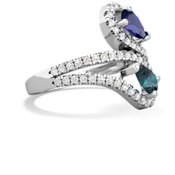 Lab Sapphire Diamond Dazzler 14K White Gold ring R3000