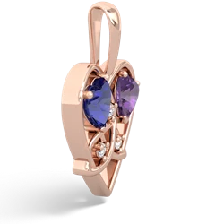 Lab Sapphire Celtic Trinity Heart 14K Rose Gold pendant P5331