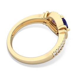 Lab Sapphire Art-Deco Keepsake 14K Yellow Gold ring R5630