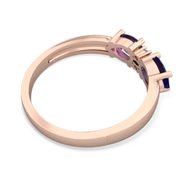 Lab Sapphire Pear Bowtie 14K Rose Gold ring R0865