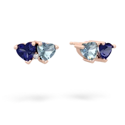 Lab Sapphire Sweethearts 14K Rose Gold earrings E5260