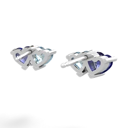 Lab Sapphire Sweethearts 14K White Gold earrings E5260