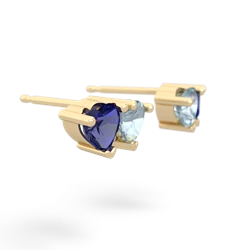 Lab Sapphire Sweethearts 14K Yellow Gold earrings E5260